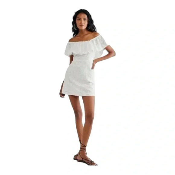 Free People Girl Crush Mini Dress Lace Butterfly Sleeve New with Tags Medium - Picture 7 of 13